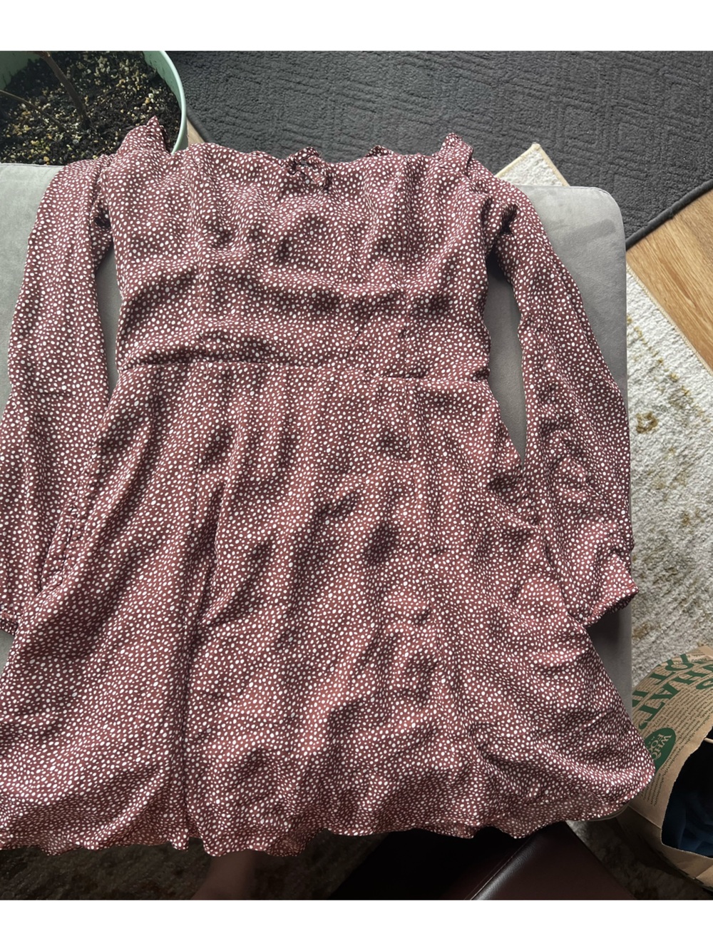 American Eagle Outfitters Mauve Polka Dot Mini Dress